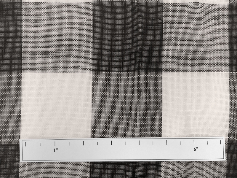Linen Mesh Plaid in Black and Ivory2