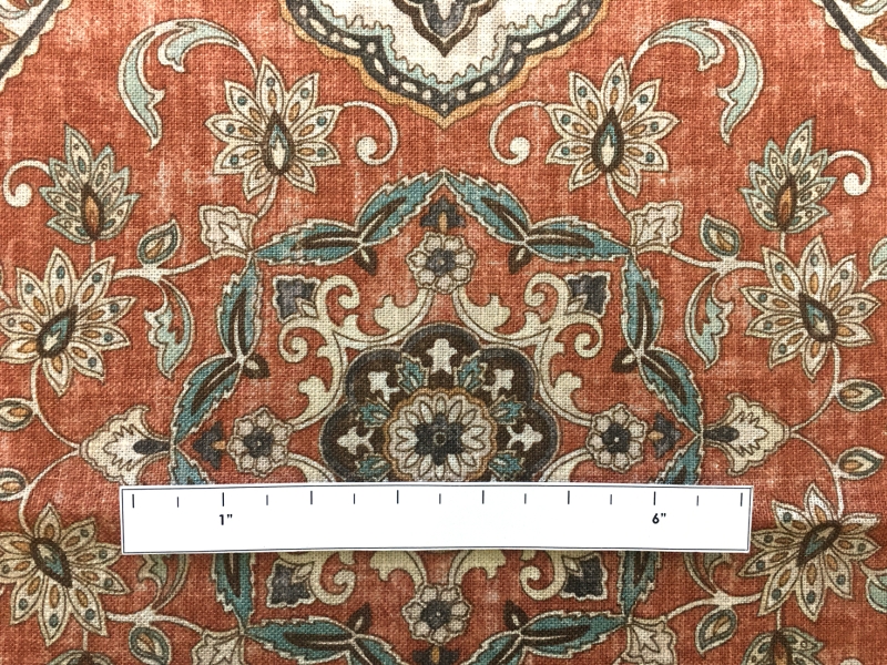 Upholstery Linen Viscose Print With Large Paisley Motif2