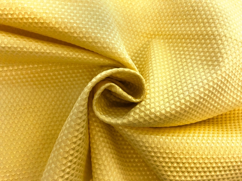 Stretch Cotton Poly Blend Pique in Yellow1