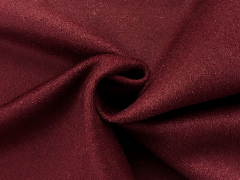 Virgin Wool Coating in Bordeaux1