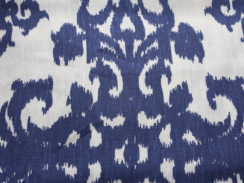 Linen Upholstery Ornamental Ikat Print0