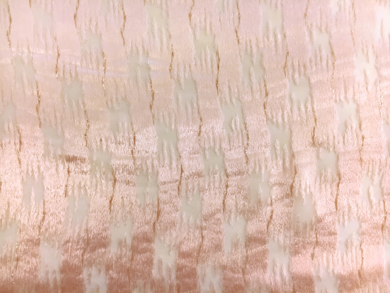 Peach Silk Lurex Burnout Velvet with Abstract Brushstrokes0