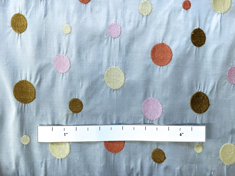Iridescent Silk Shantung with Embroidered Dots1