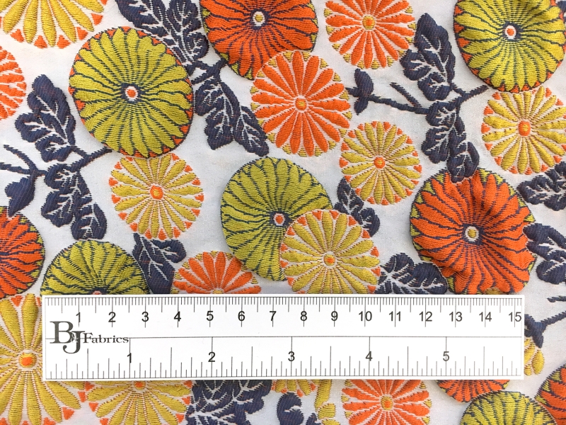 Cloqué Brocade with Retro Floral Patterns1