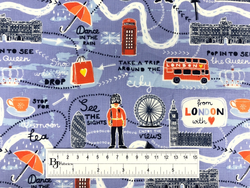 Cotton Broadcloth London Print3