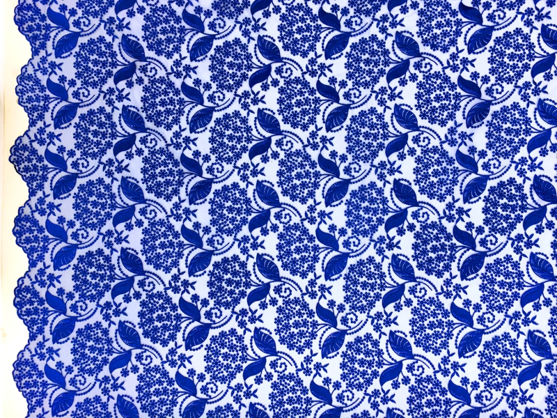 Embroidered Tulle with Leaves 0