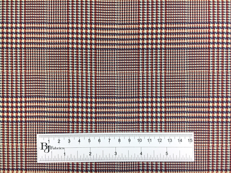 Italian Wool Lycra Glen Plaid in Ochre3