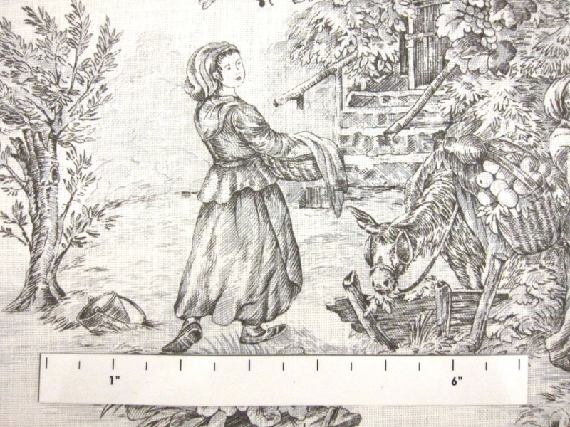 French Linen Toile de Jouy Print1