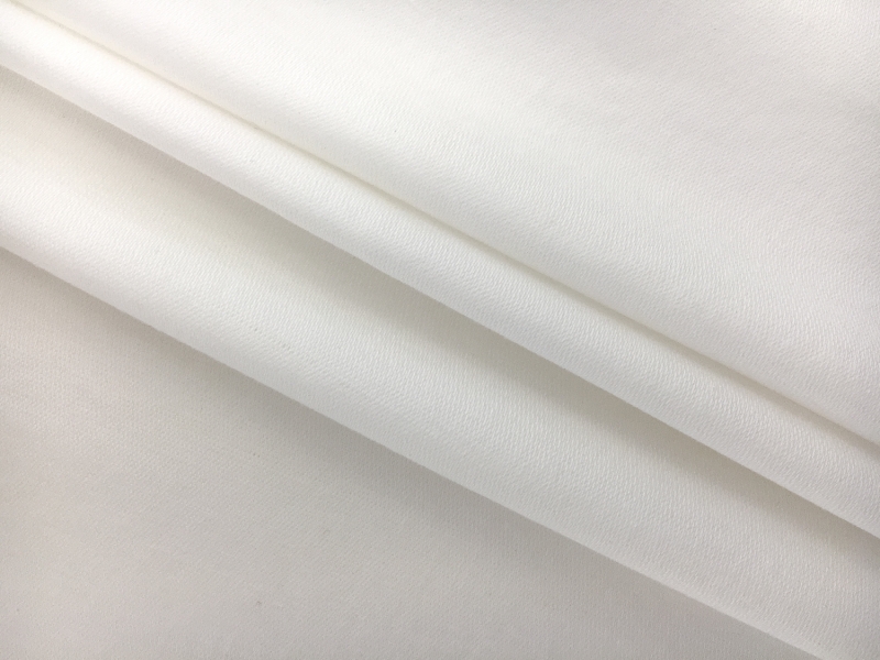 Cotton Blend Stretch Satin Barathea in White0