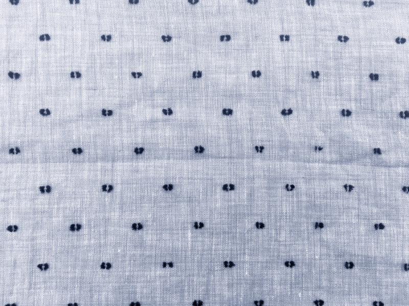 Italian Linen Plumetis in Powder Blue And Navy1