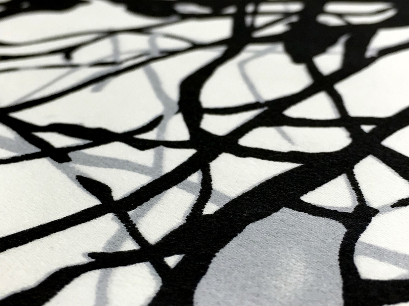 Printed Silk Charmeuse with Abstract Line Patterns2