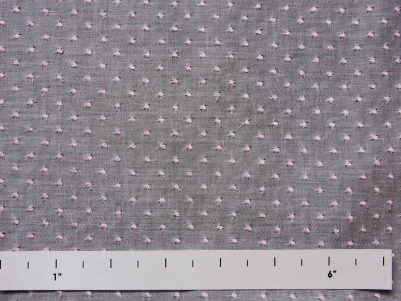 Cotton Voile Embroidery (Pink Dots)0