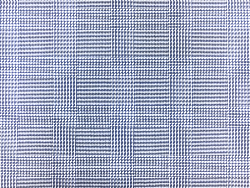 Italian Superfine Wool and Silk Glen Check in Cornflower 0