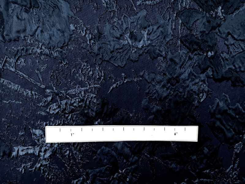 Polyester Twill with Metallic Abstract Floral Border2