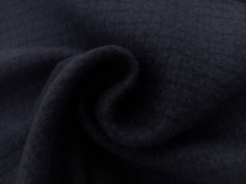 Italian Cashmere Basketweave Coating in Navy2