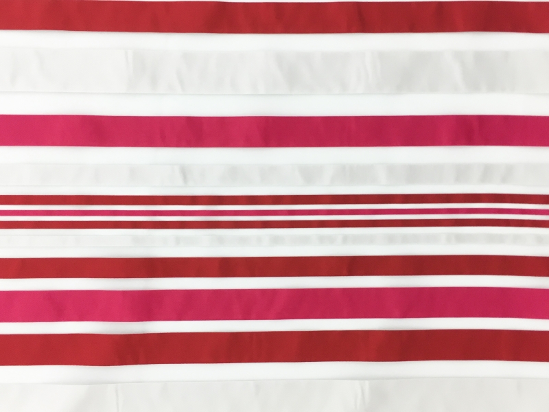 Viscose Blend Striped Organza0