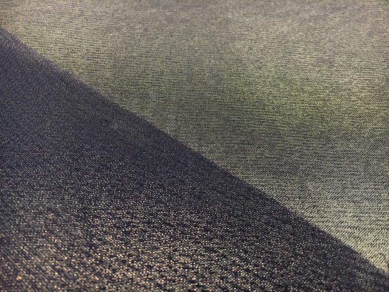 Microfiber Gold Metallic Chiffon in Navy1