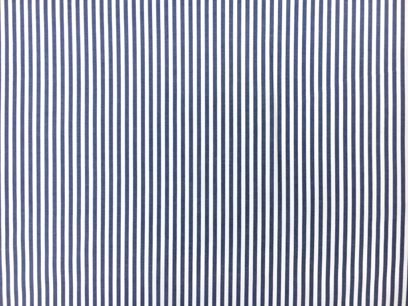 Pima Cotton Shirting Stripe in Indigo0