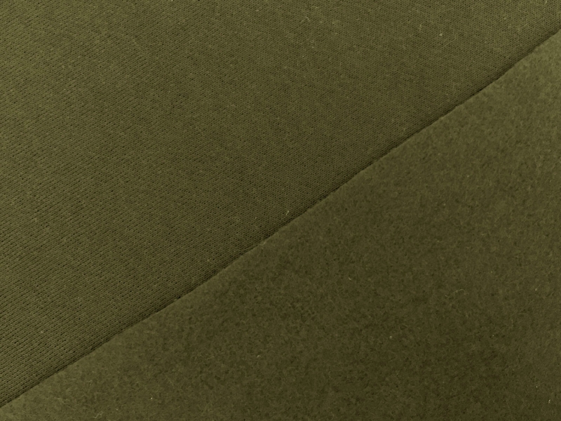 Japanese Cotton Sweatshirt Fleece in Olive Green0