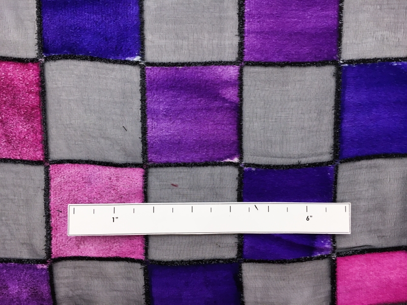 French Silk and Lurex Checkerboard Burnout Velvet 1