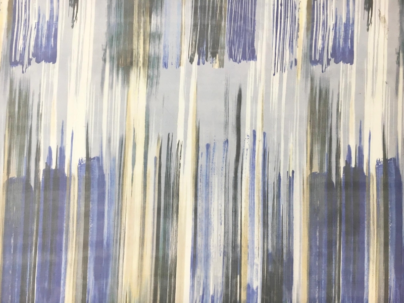 Printed Silk Organza with Abstract Stripes0