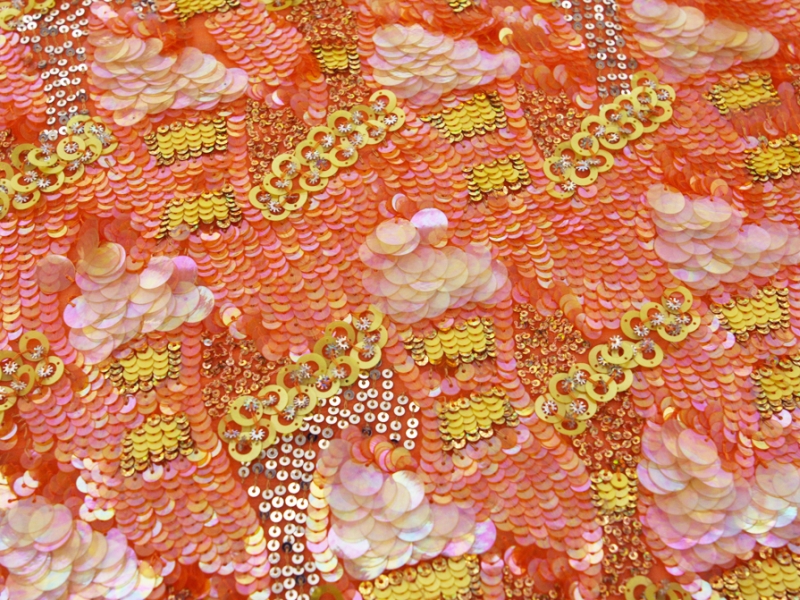 Sequins on Silk Chiffon0