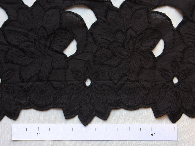 Cotton Eyelet in Black0