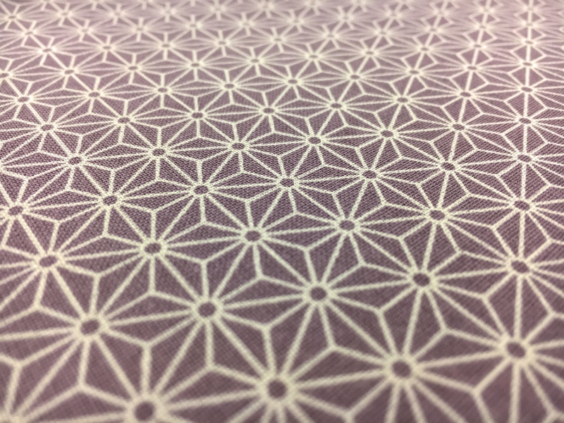 Japanese Cotton Geometric Tessellations Print in Lilac2