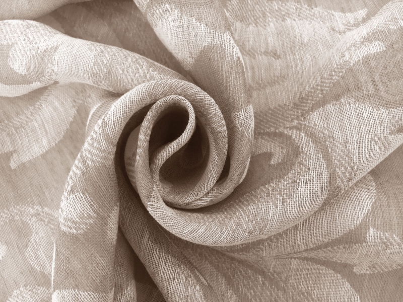 Poly Linen Double Gauze Filigree Damask in Blush1