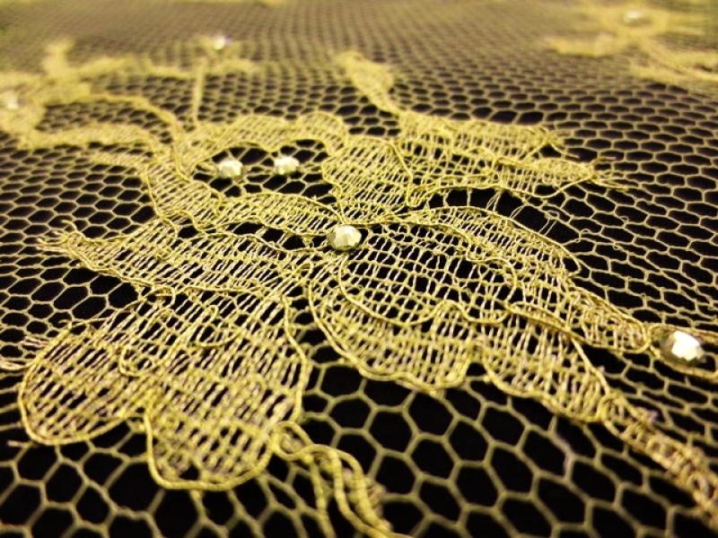 Beaded Metallic Chantilly Lace2