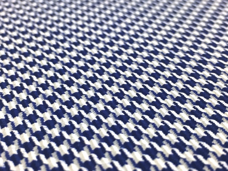 Italian Superfine Wool and Silk Houndstooth in Blue2