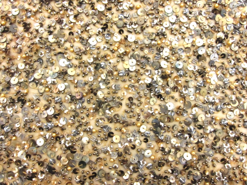 Novelty Sequins and Beads on Silk Chiffon0