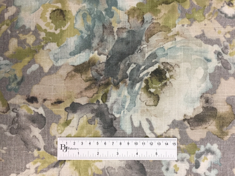 Linen Viscose Upholstery Watercolor Florals Print3