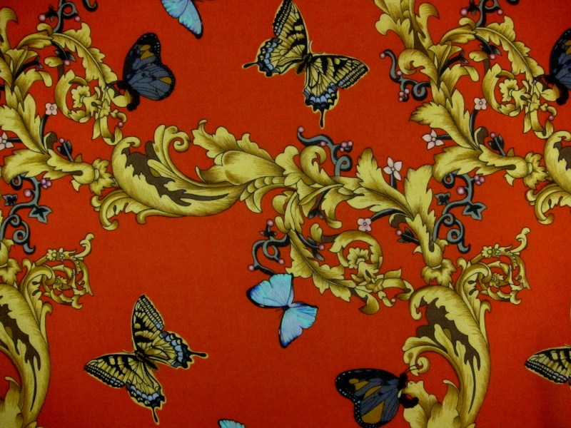 Silk Chiffon in Butterfly Print0