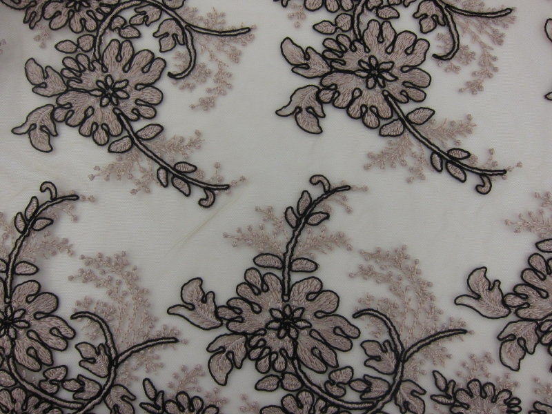 Corded Embroidered Tulle0