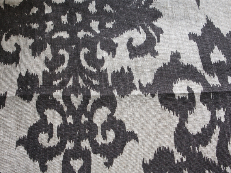 Linen Upholstery Ornamental Ikat Print1