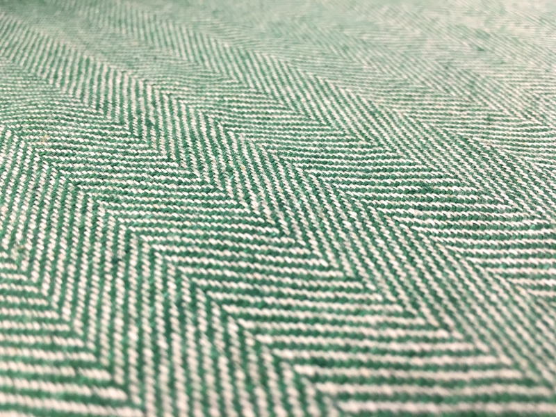 Linen Herringbone in Grass Green2