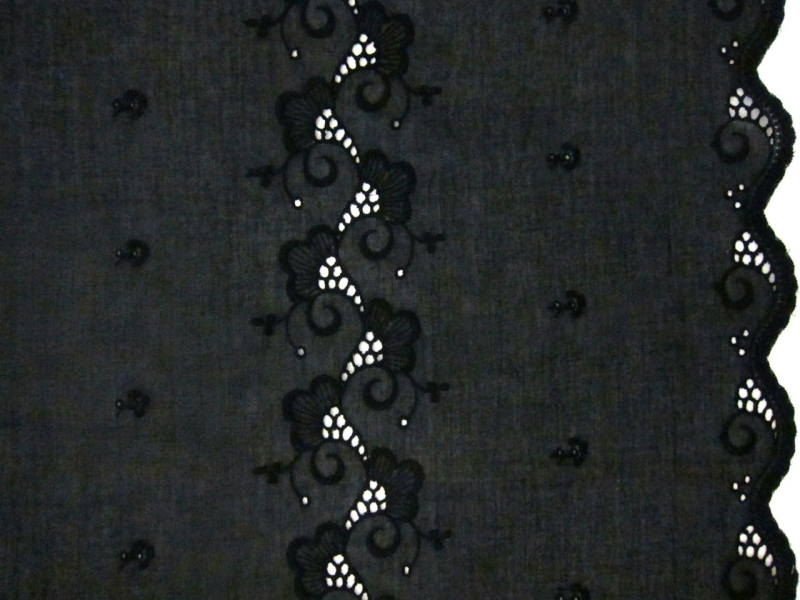Embroidered Cotton Voile Eyelet0