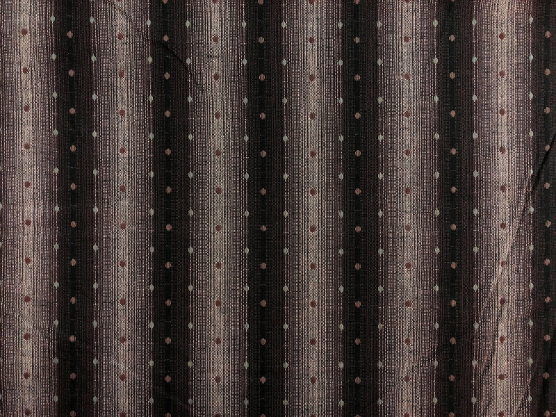 Brown Taupe Dots and Stripes Cotton Woven Novelty0