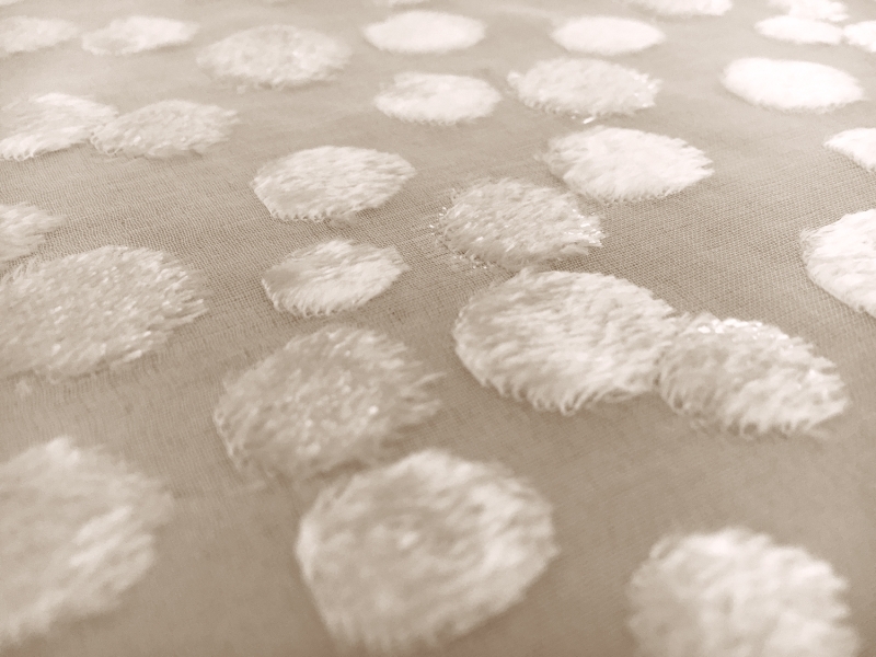 Silk Lurex Burn-Out Velvet Dots in Ivory 2