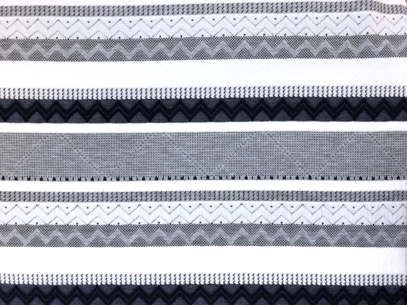 Poly Blend Novelty Knit in White Grey Navy0