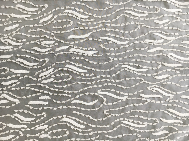 Beaded Silk Organza Panel0