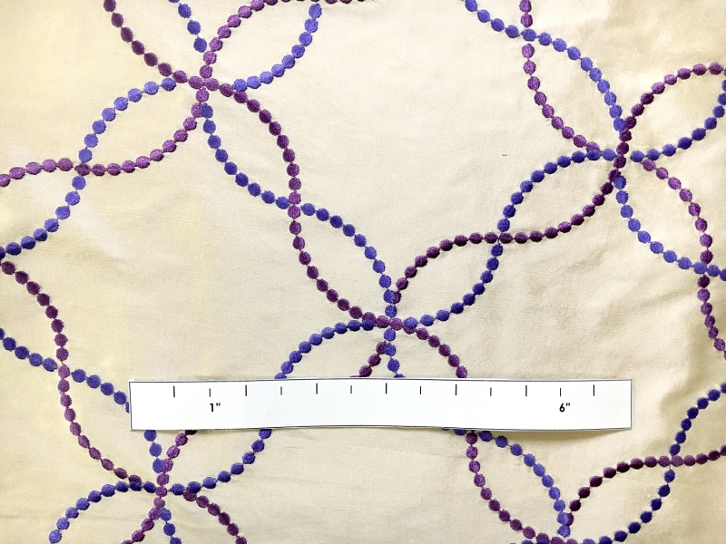 Silk Shantung with Embroidered Intertwined Dots1