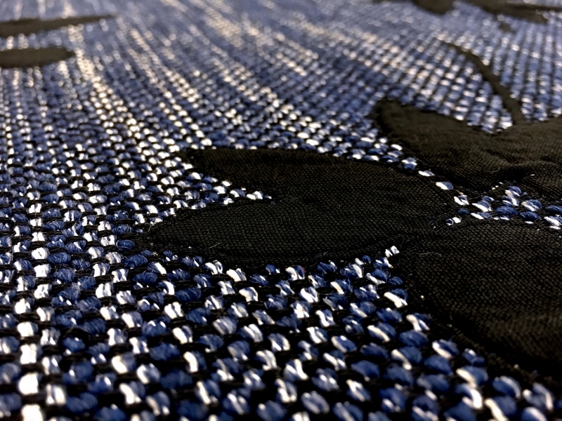 Cotton Blend Tweed Brocade with Large Flowers2