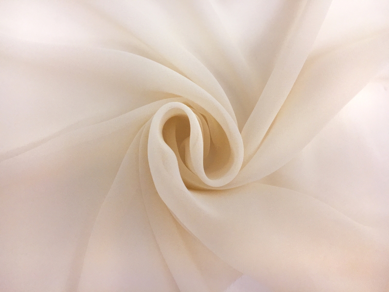 Japanese Polyester Chiffon in Bone1