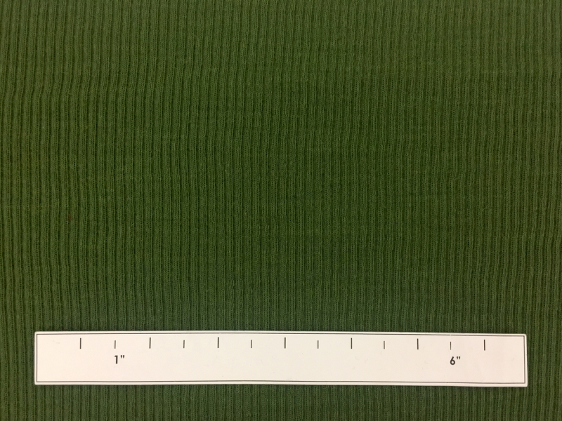 Virgin Wool Rib Knit in Moss1