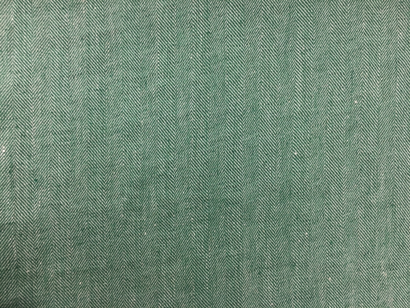 Linen Herringbone in Grass Green0