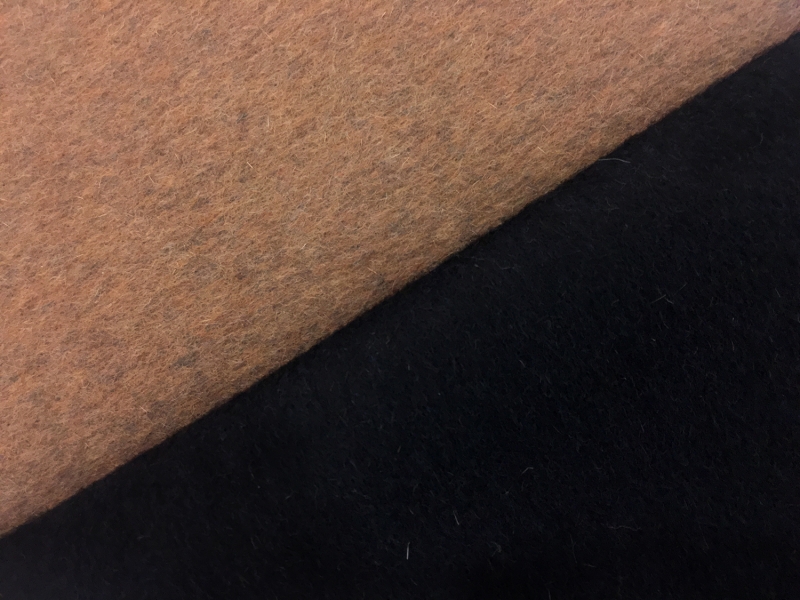 Italian Cashmere Doubleface Coating in Ochre and Black0
