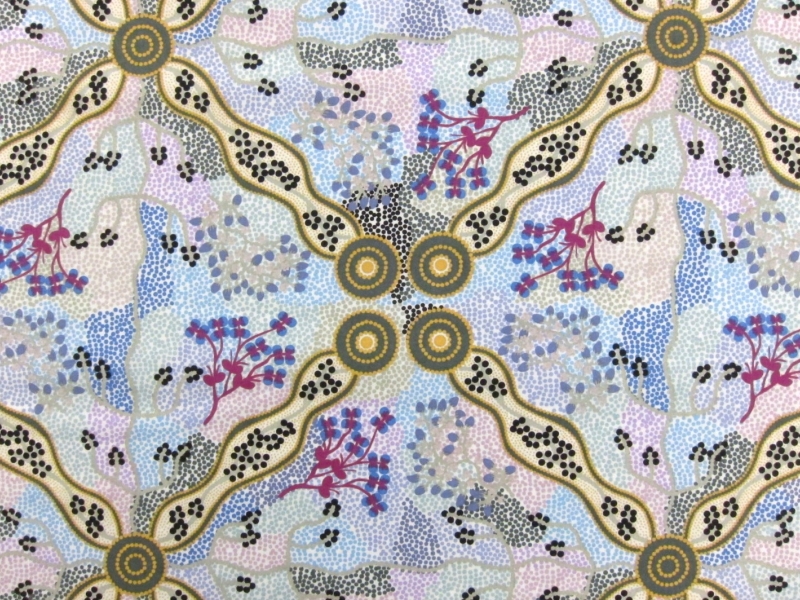 Australian Cotton Print With Aboriginal Motif0