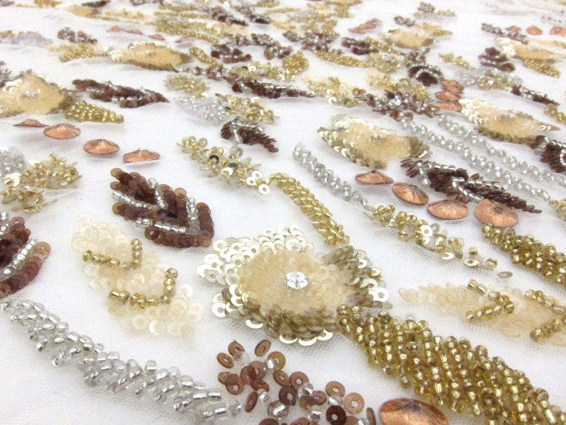 Beads and Sequins Embroidered on Tulle2